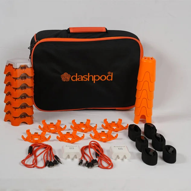 Dashpod Academy Pro 6DP Kit – Speed & Agility Training System for Athletes - Tracks Reflex, Reaction Time, Cognitive Performance - Sports Coaching, Rehab, Fitness & PT Equipment